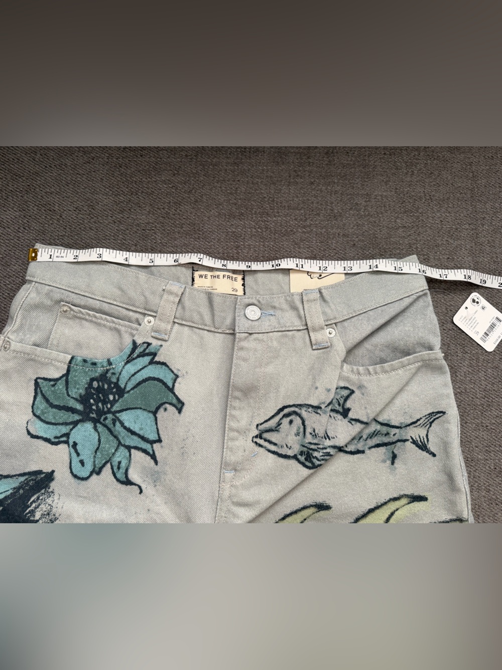 NWT We The Free Tinsley Printed Jeans Seashore Combo Size 29 - Picture 6 of 7